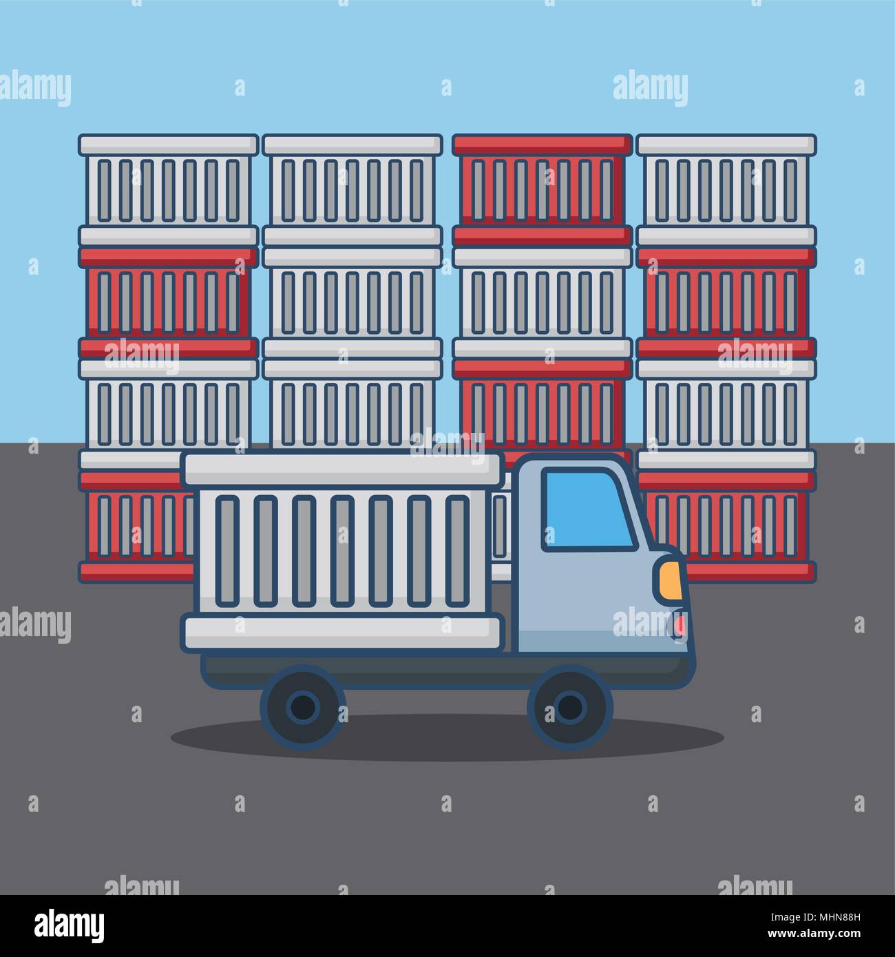 Colorful shipping containers Stock Vector Images - Alamy