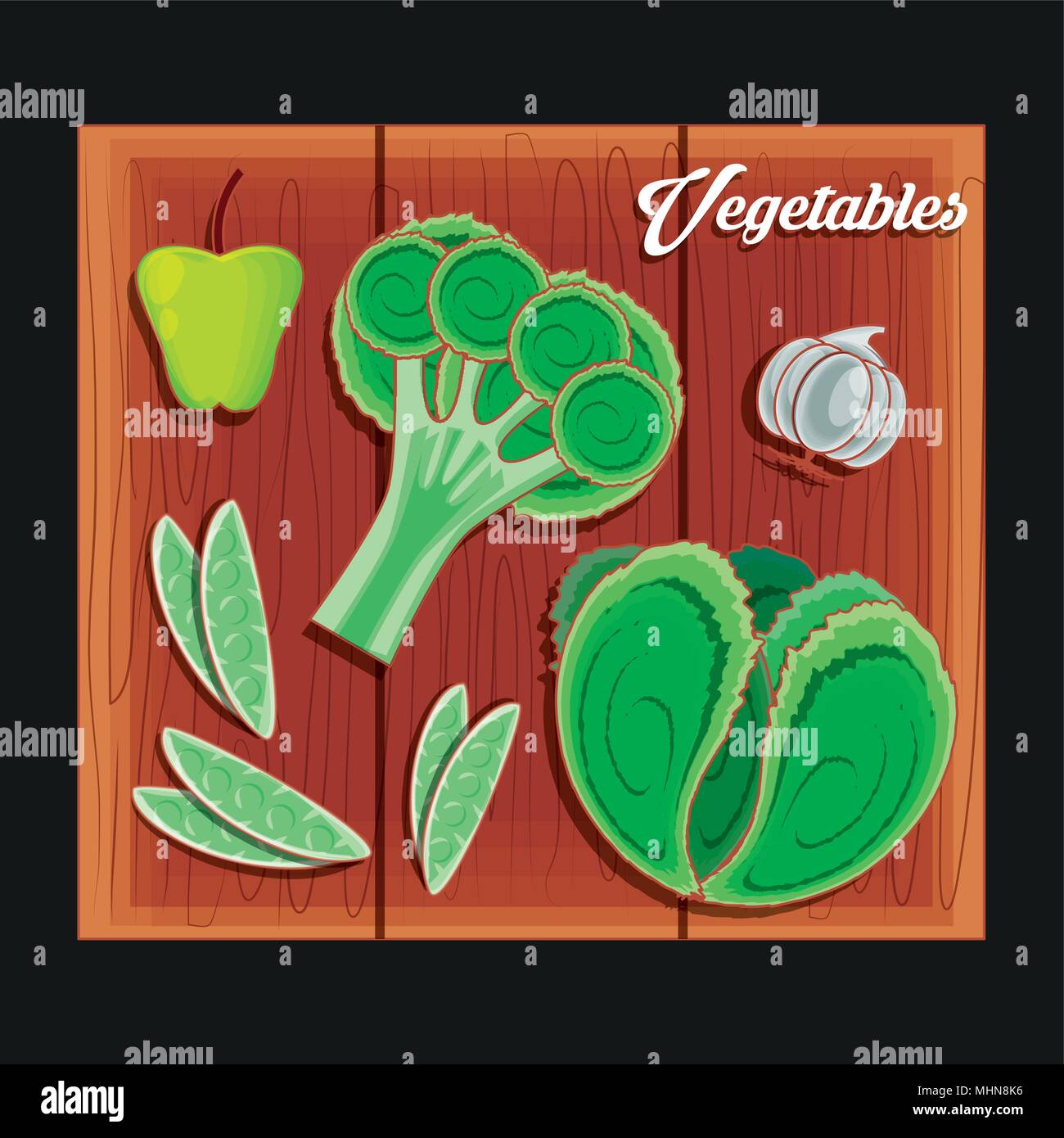 set vegetables healthy food vector illustration design Stock Vector ...