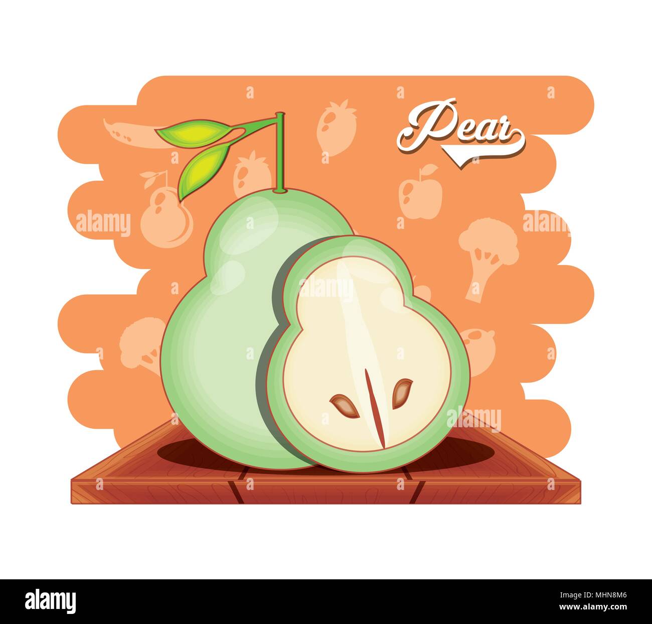 fruit pear healthy food vector illustration design Stock Vector Image ...