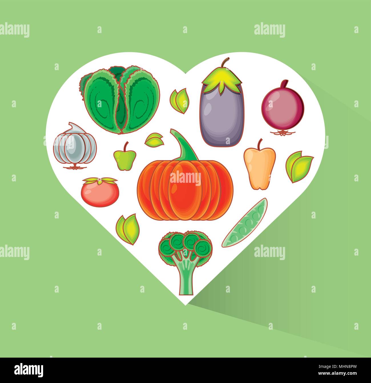 set vegetables healthy food vector illustration design Stock Vector ...