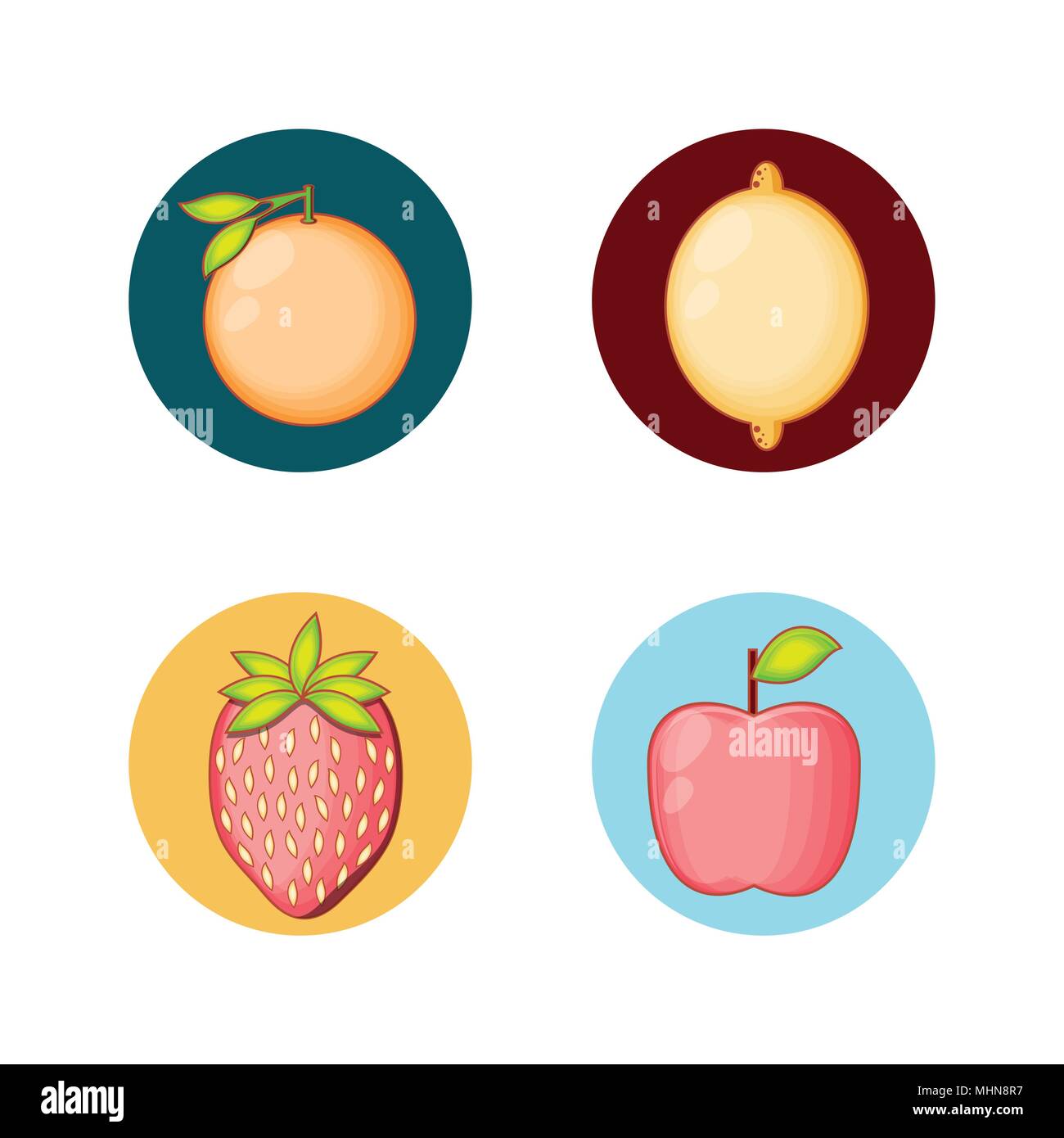 set fruits healthy food vector illustration design Stock Vector Image ...