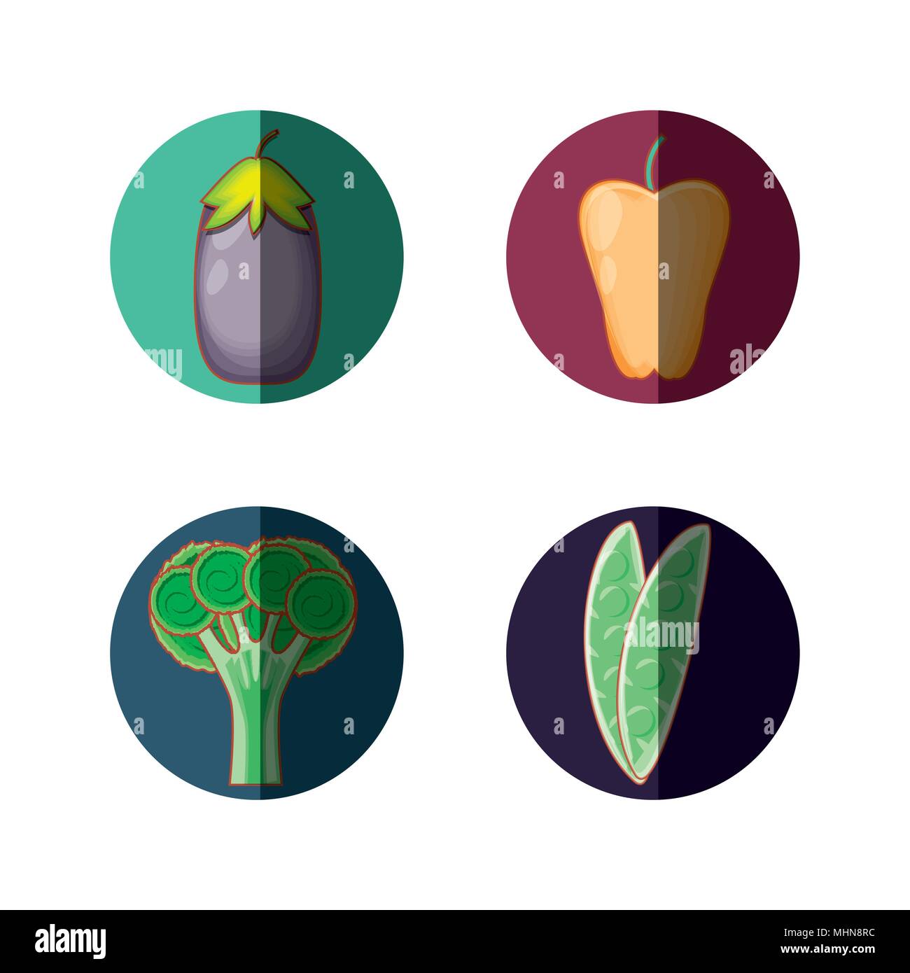 set vegetables healthy food vector illustration design Stock Vector ...