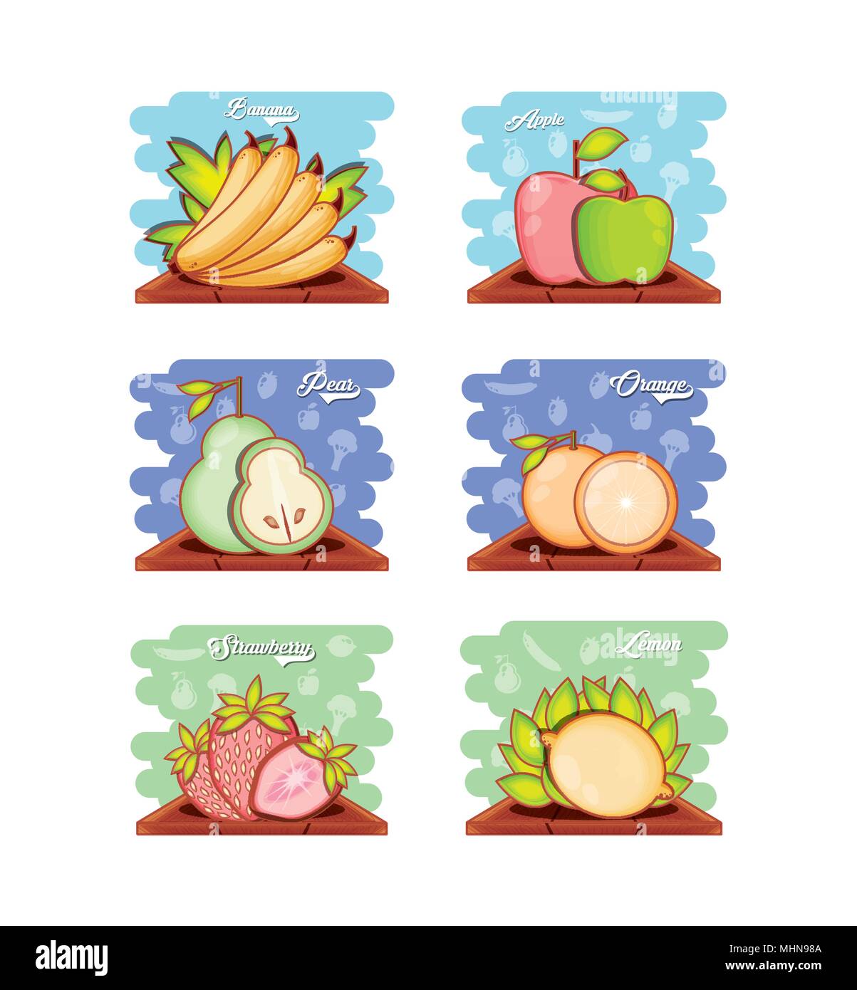set fruits healthy food vector illustration design Stock Vector Image ...