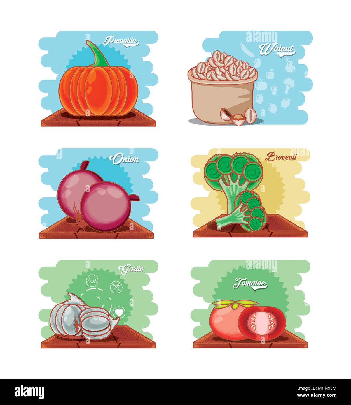 set vegetables healthy food vector illustration design Stock Vector ...