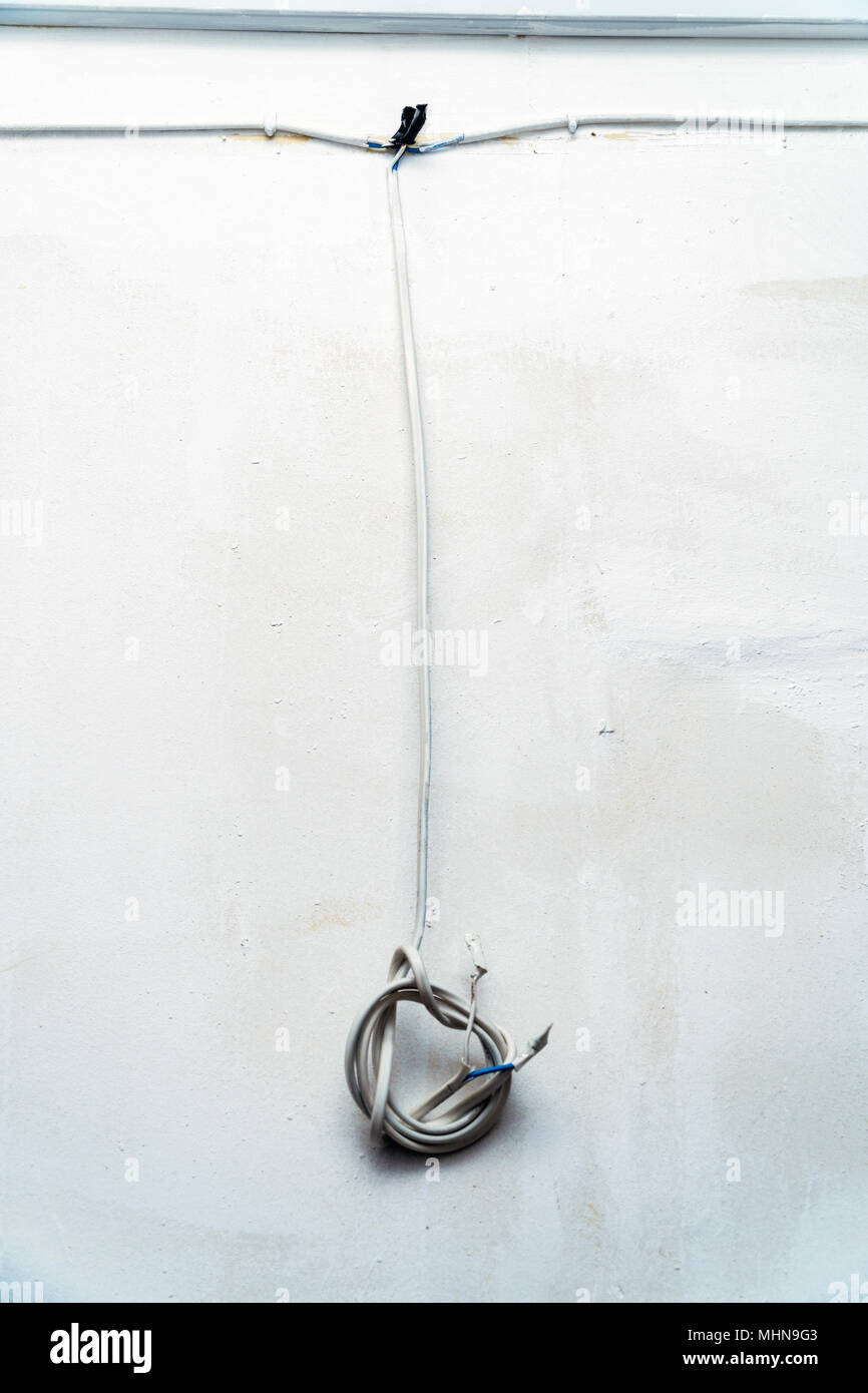 Hazard electrical wiring Stock Photo Alamy