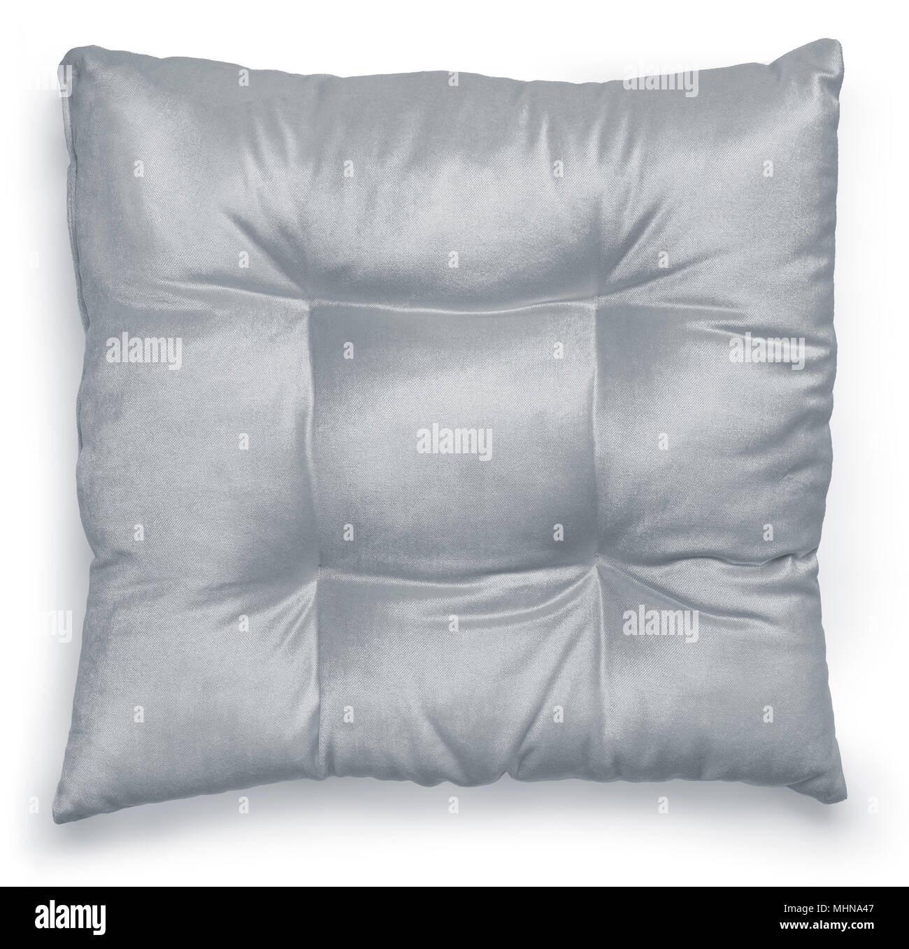 Gray color cushion on white background. Clipping path Stock Photo