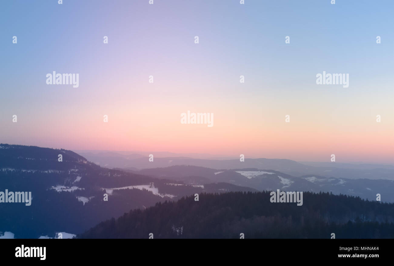 sunset in black forest, Germany Stock Photo - Alamy
