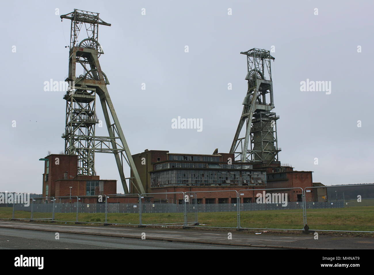 The derelict Clipstone Colliery coal mine in Nottinghamshire, England. Photo taken on March 30th 2018. Stock Photo