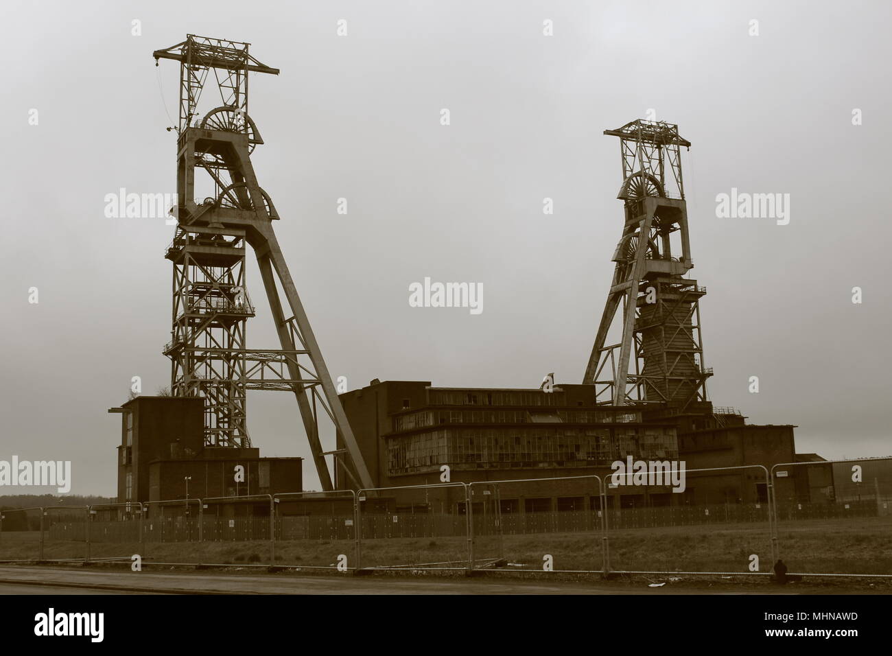 The derelict Clipstone Colliery coal mine in Nottinghamshire, England. Photo taken on March 30th 2018. Stock Photo