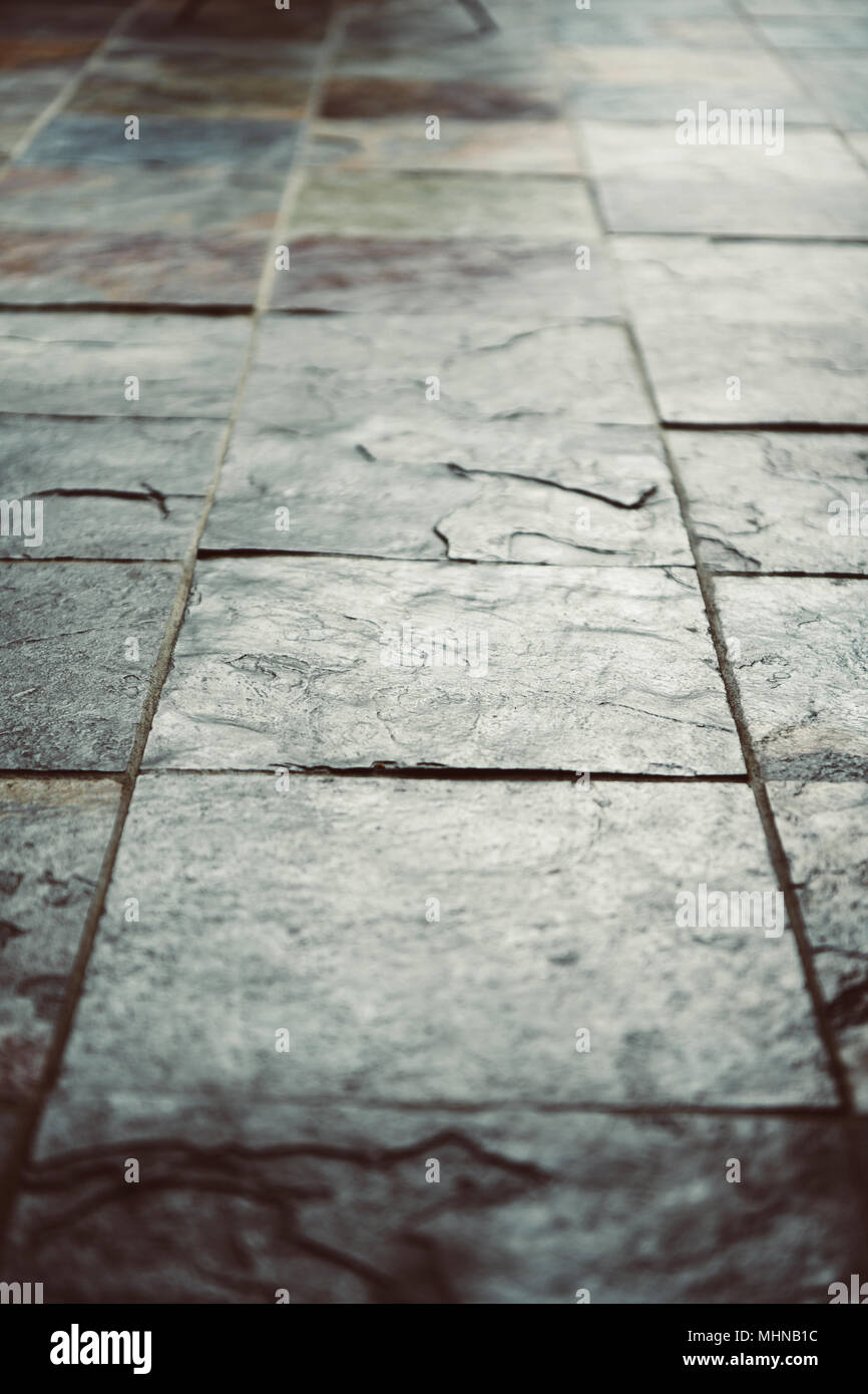 Slate tiled floor Stock Photo