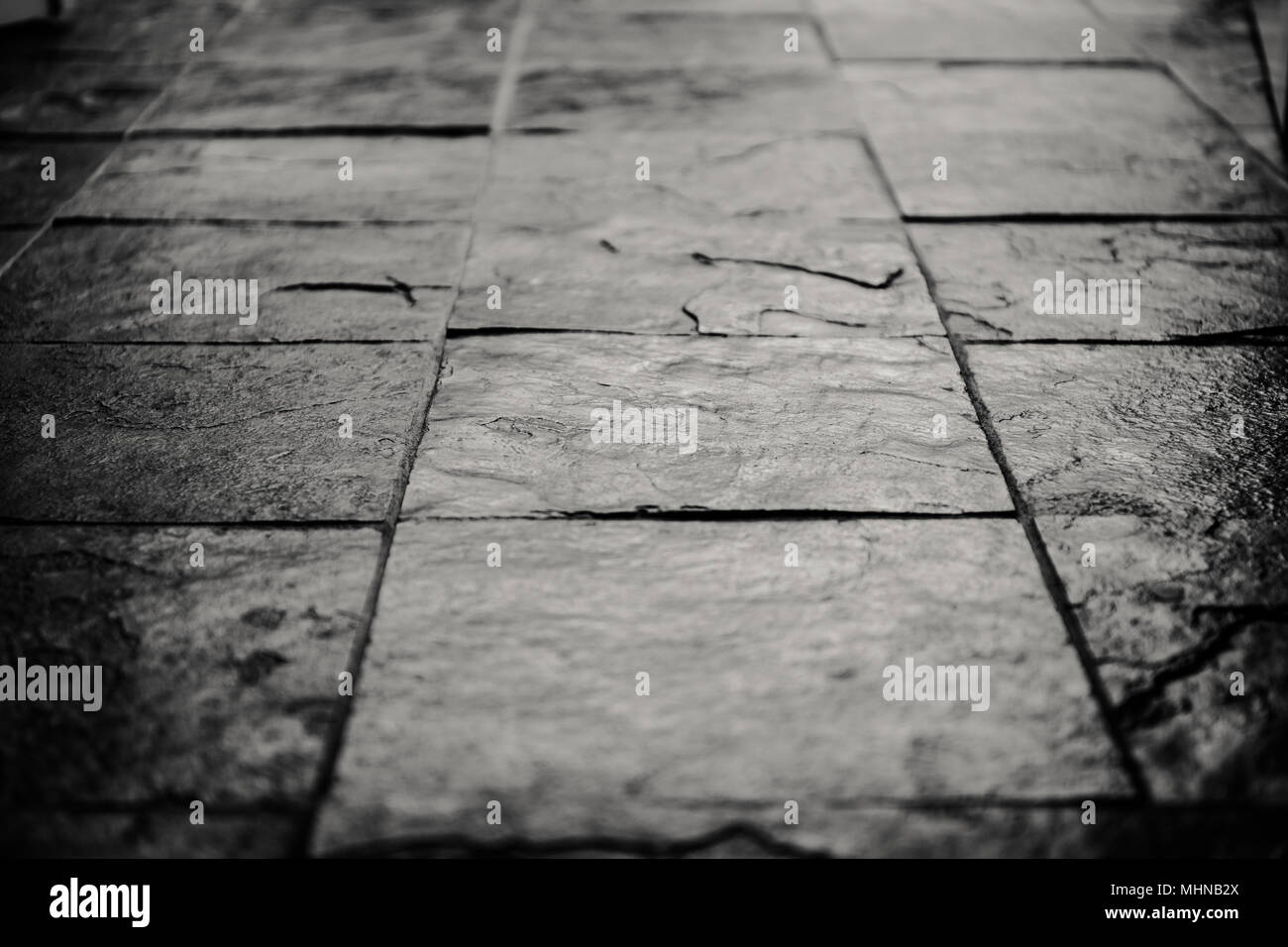 Slate tiled floor Stock Photo