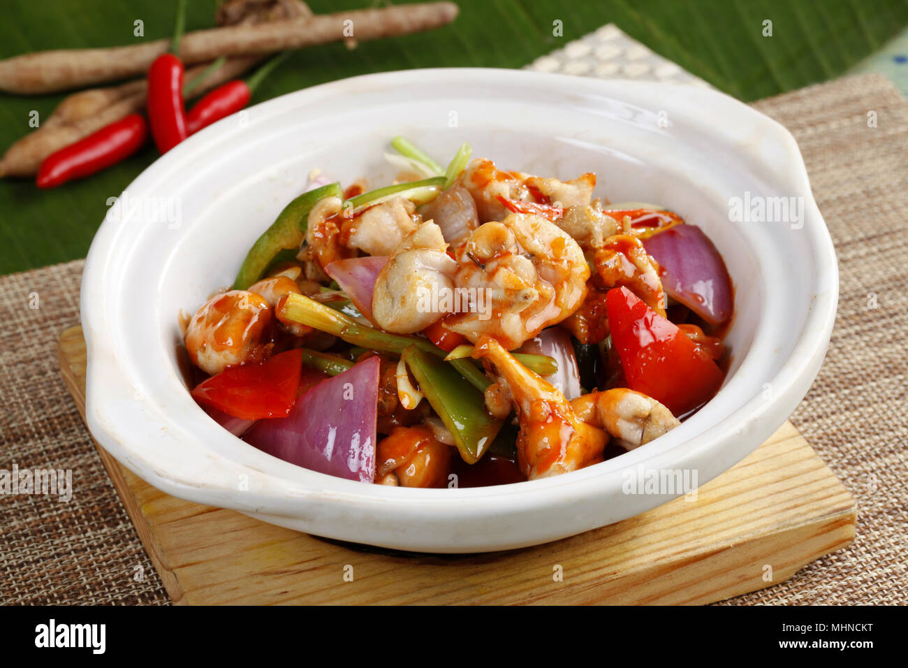 stir fried frogs Stock Photo