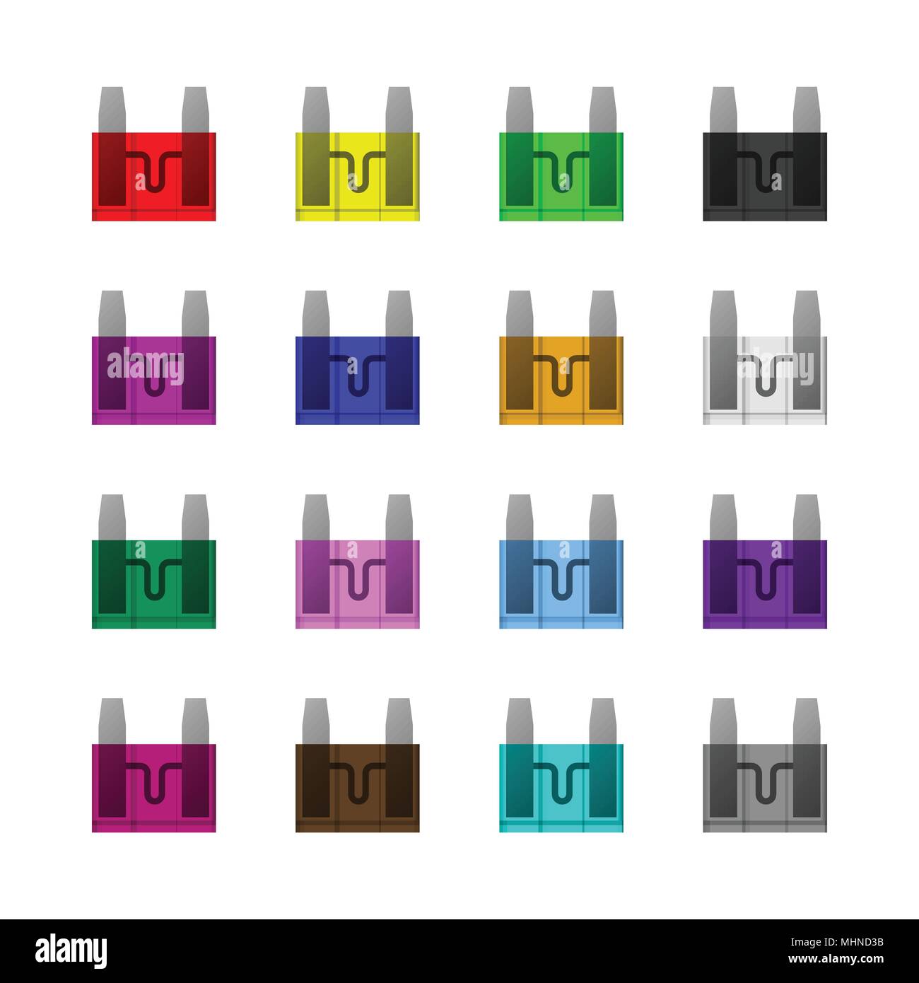 A set of electronic fuses Stock Vector