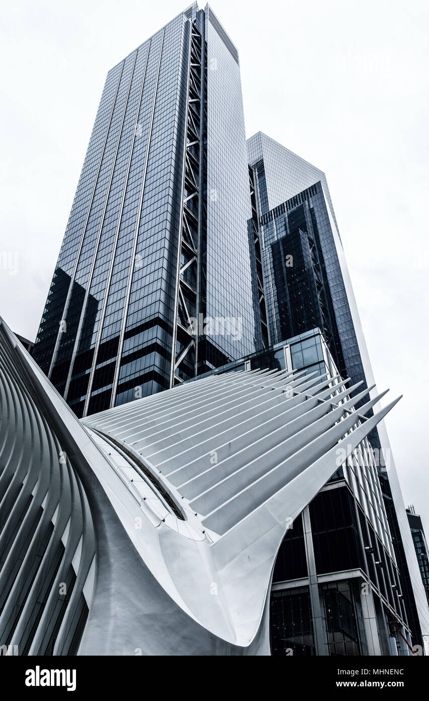 New York City, USA, Jan 2018, outside the Oculus in downtown Manhattan Stock Photo