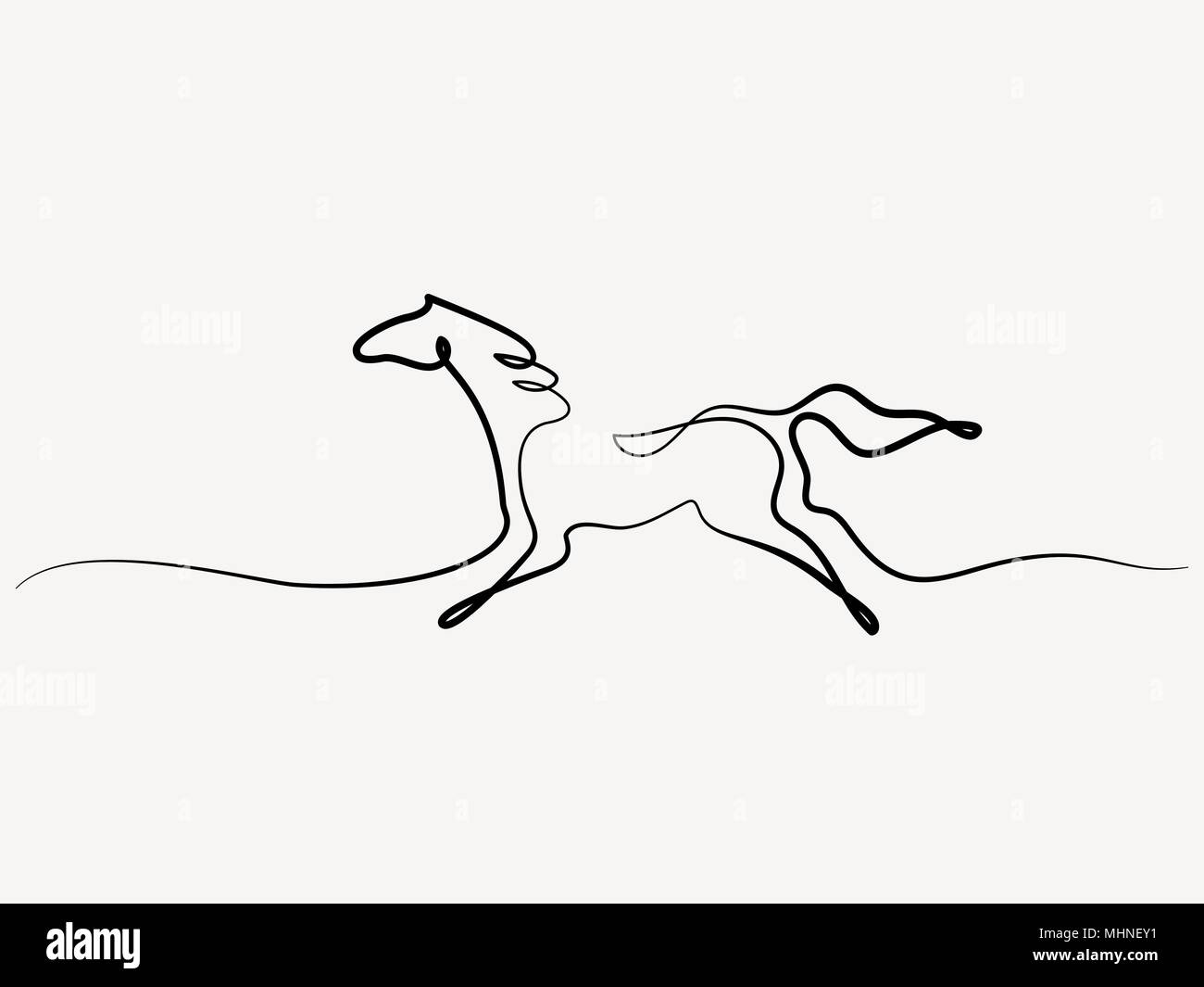 Running Horse Stock Illustration  Download Image Now  Horse Line Art  Vector  iStock