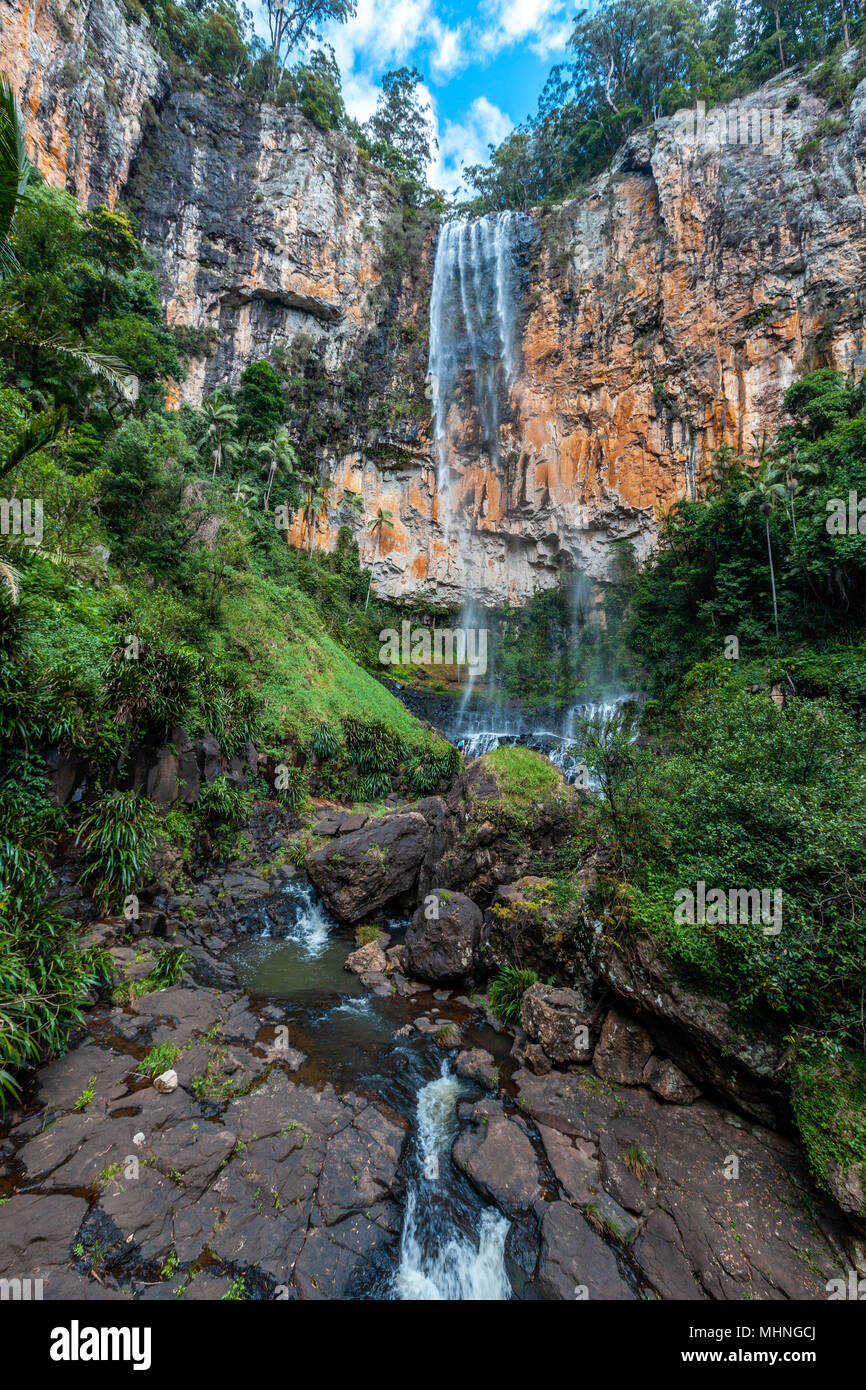 Rainbow Falls waterfall in Springbrook National Park, Queensland, Australia Stock Photo