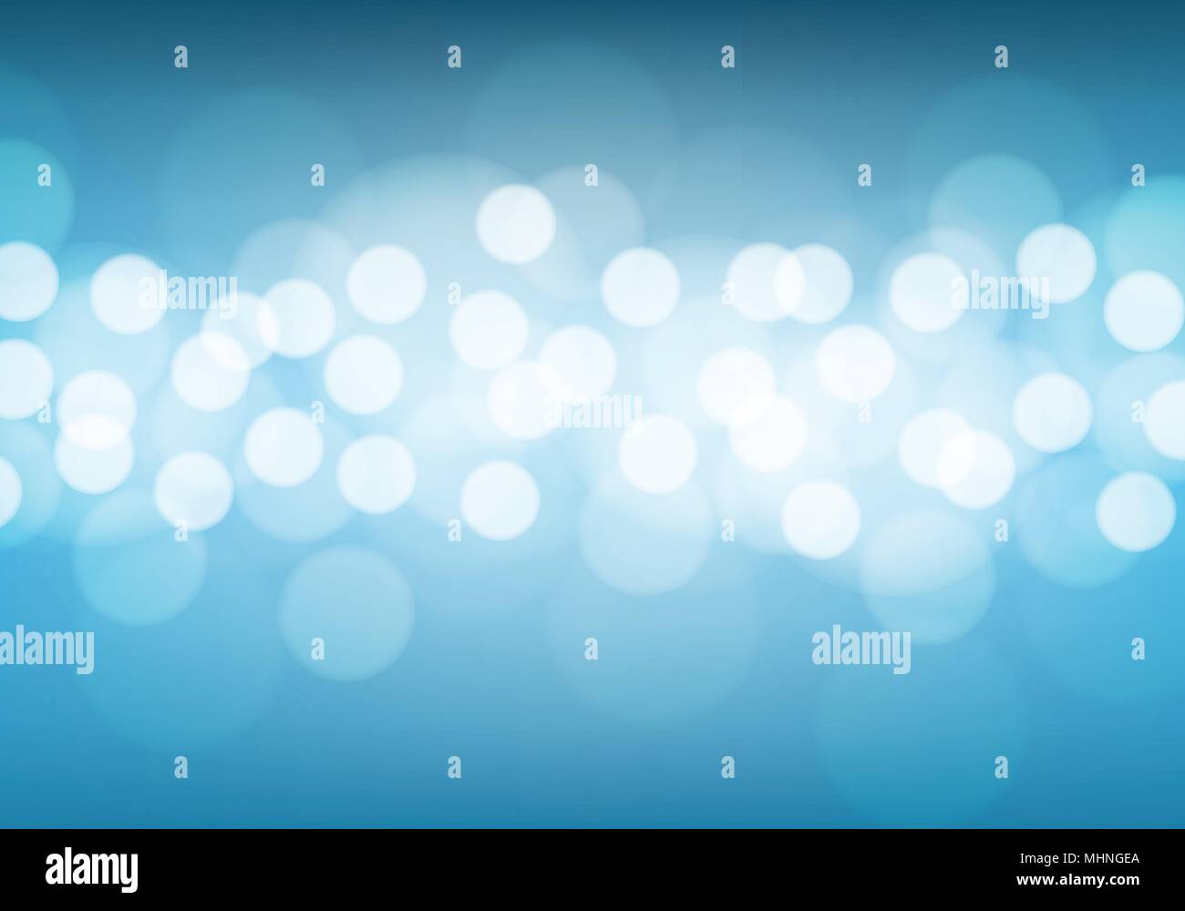 Abstract white bokeh light on blue background vector illustration. Stock Vector