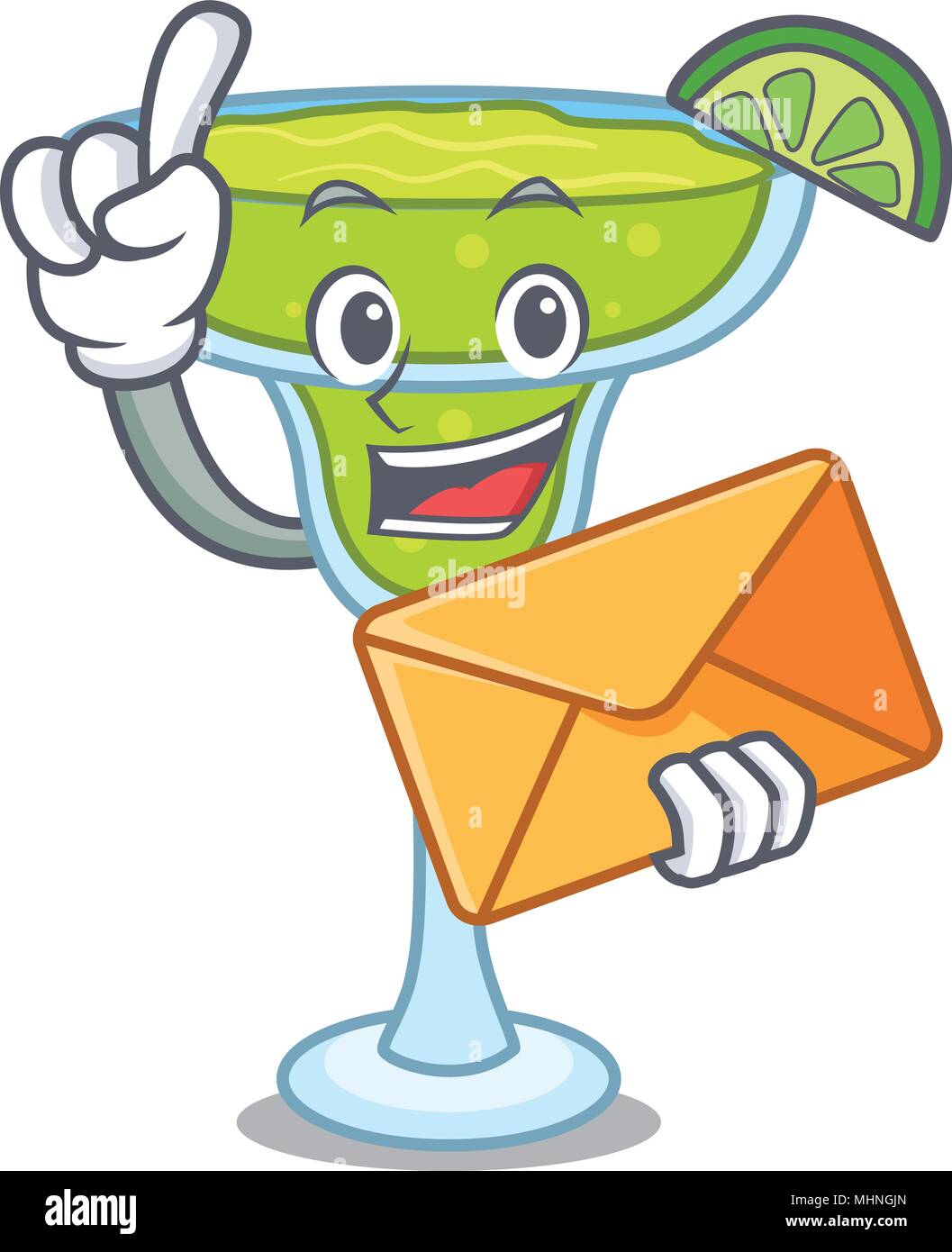 With envelope margarita character cartoon style vector illustration Stock Vector