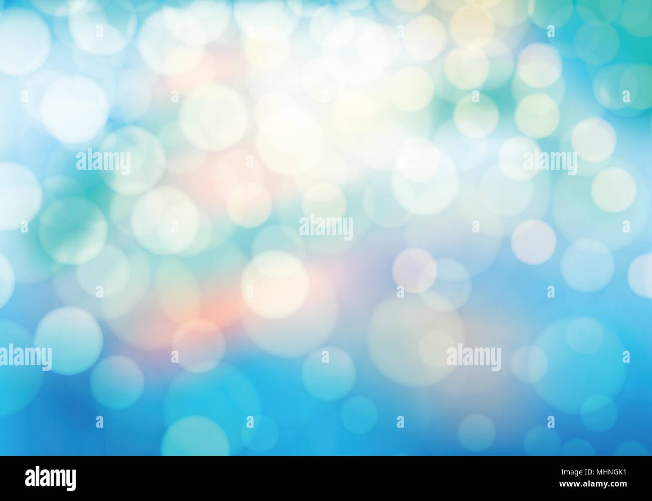 Abstract soft colors bokeh on blue background vector illustration. Stock Vector