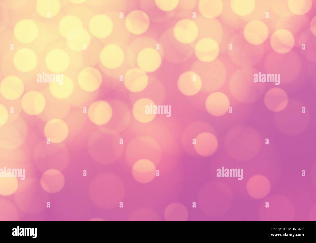 Abstract yellow bokeh light on soft pink background vector illustration. Stock Vector