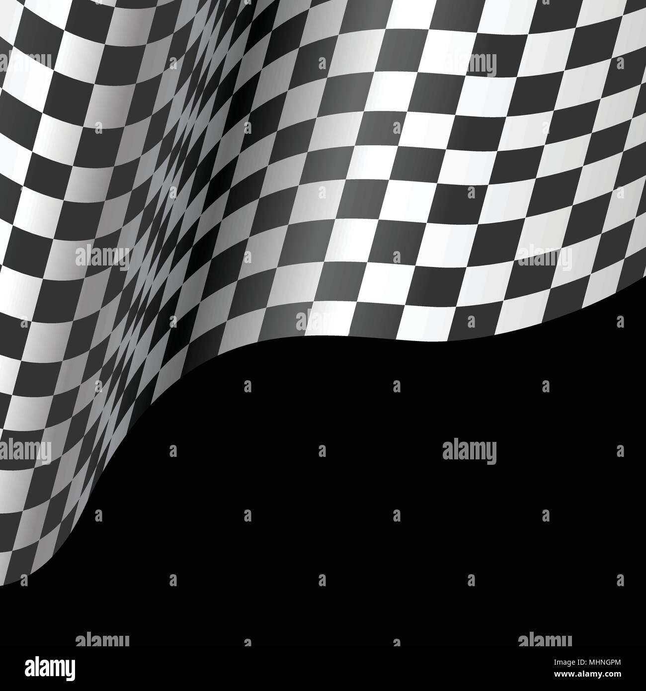 Checkered flag wave on black design race championship background vector ...