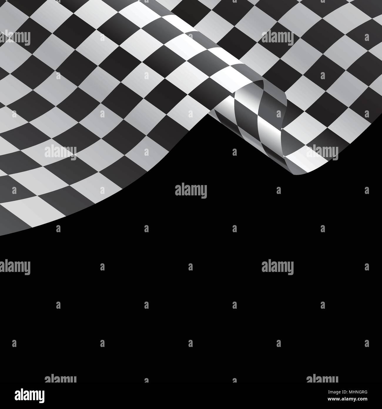 Checkered flag wave on black design race championship background vector ...