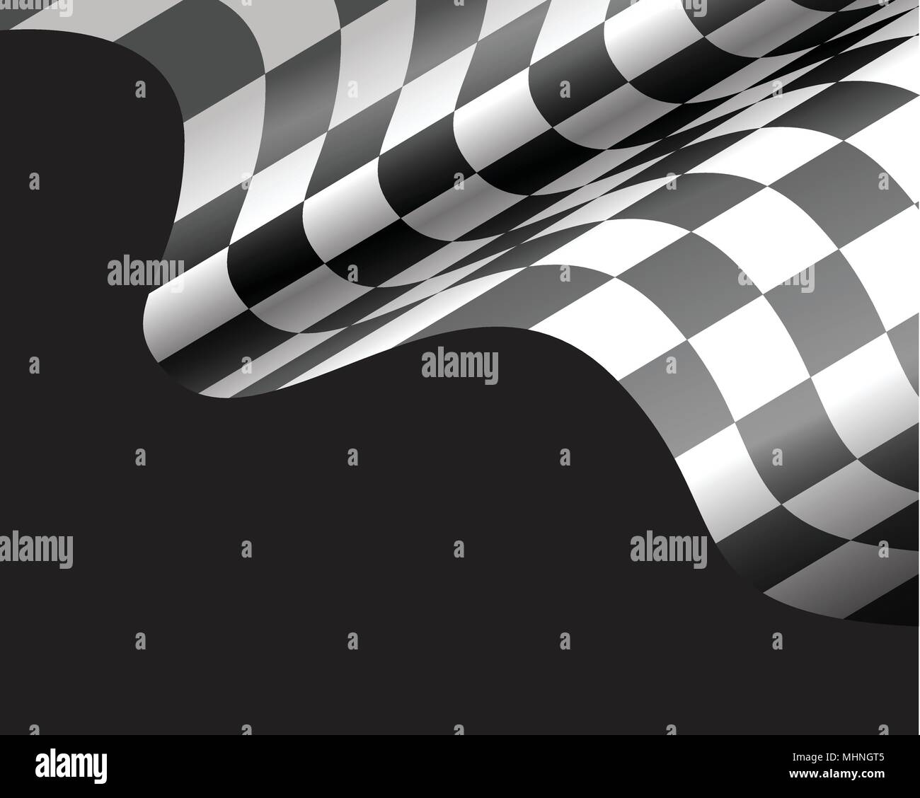 Checkered flag wave on black design race championship background vector ...