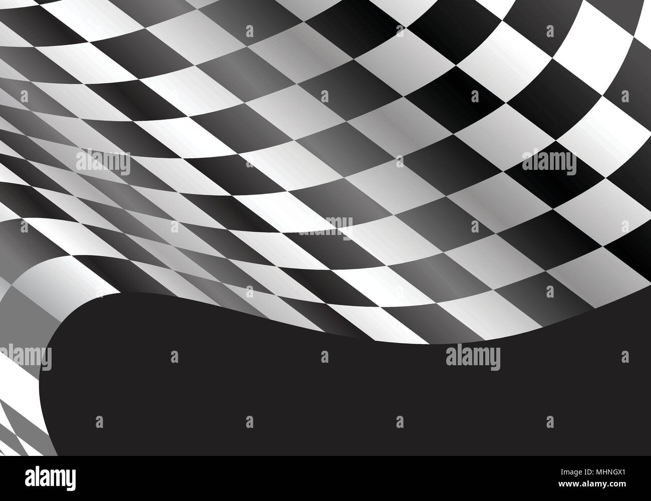 Checkered flag wave on black design race championship background vector ...