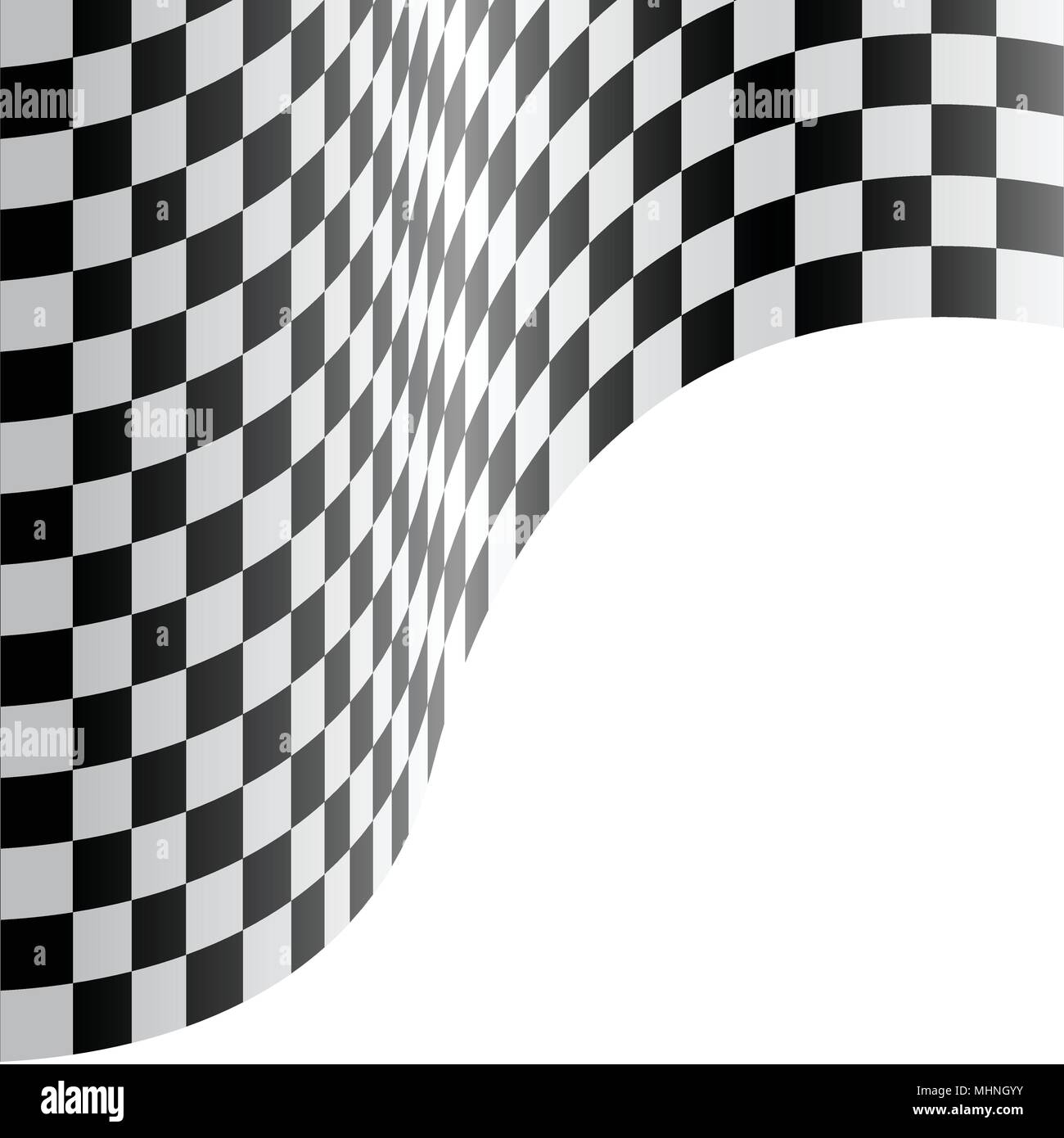 Checkered flag wave on white design race background vector illustration. Stock Vector