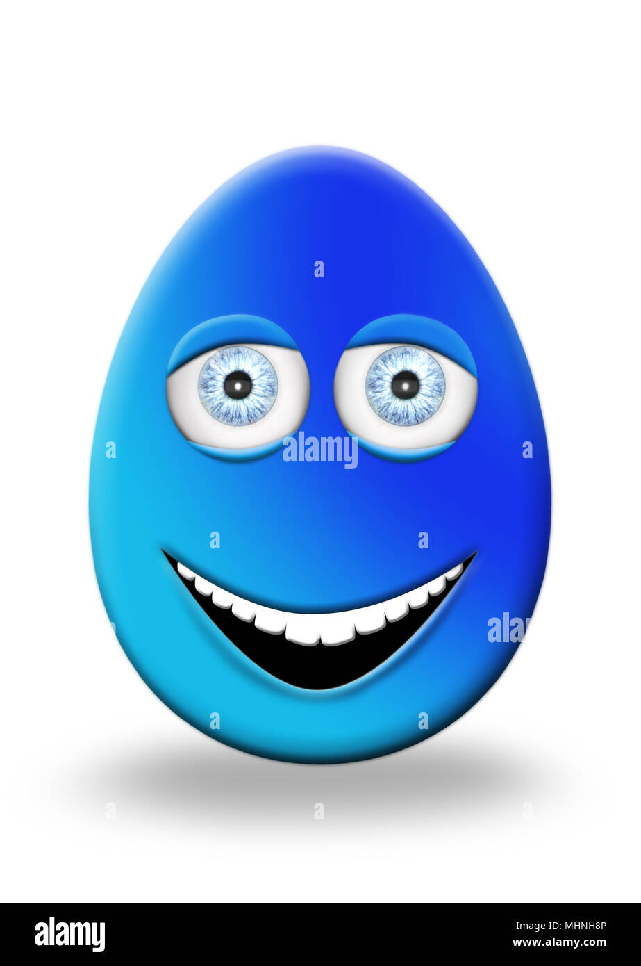 Easter Egg With Eyes and Mouth Feeling Happy and Cheerfull 3D ...