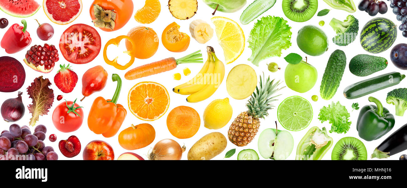 Fruits and vegetables. Fresh food background. Concept Stock Photo