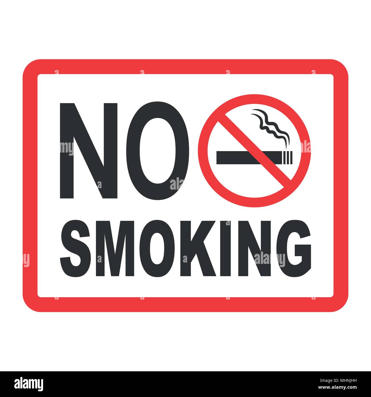 No Smoking sign icon. Cigarette symbol. Graphic design element. Flat no smoking symbol on white background. Vector Stock Vector