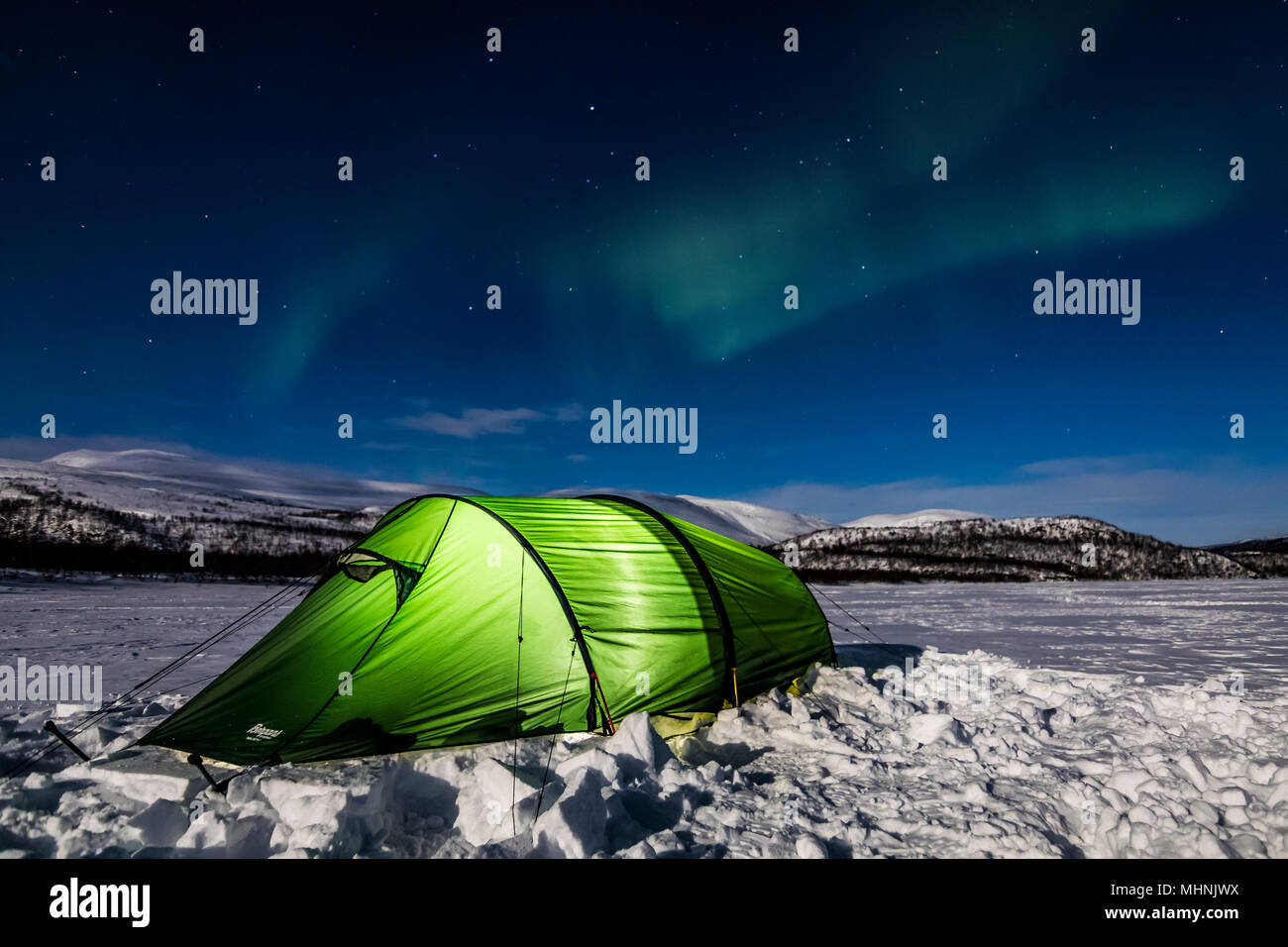 Camping in the Arctic Stock Photo