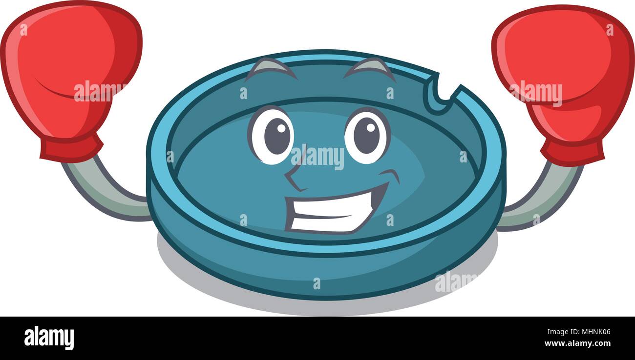 Boxing ashtray character cartoon style vector illustration Stock Vector Image & Art Alamy