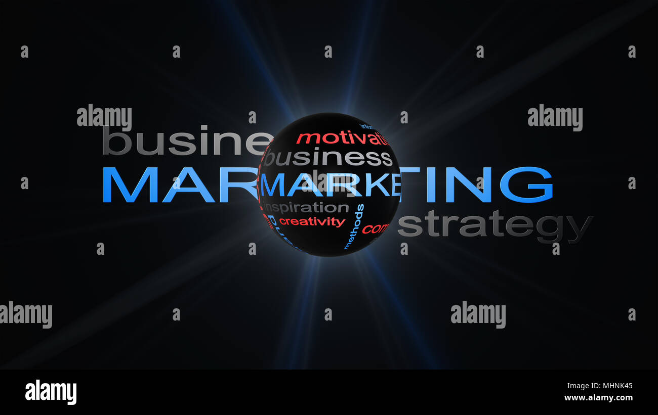 Strategy Sphere Marketing Business Strategy Word Cloud Text Concept With Sphere 3D ...