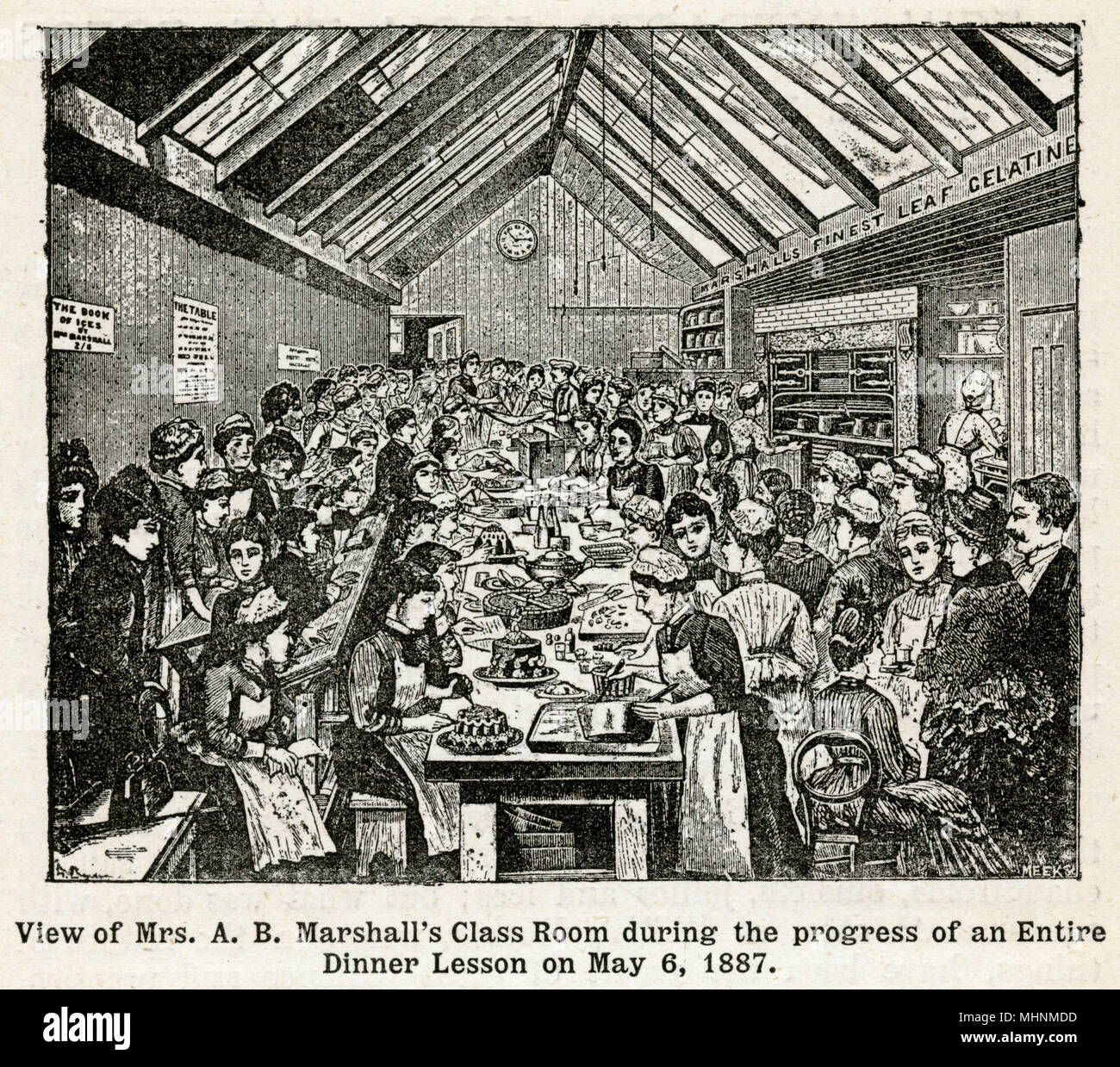 Mrs. A. B Marshall's school of Cookery 1887 Stock Photo