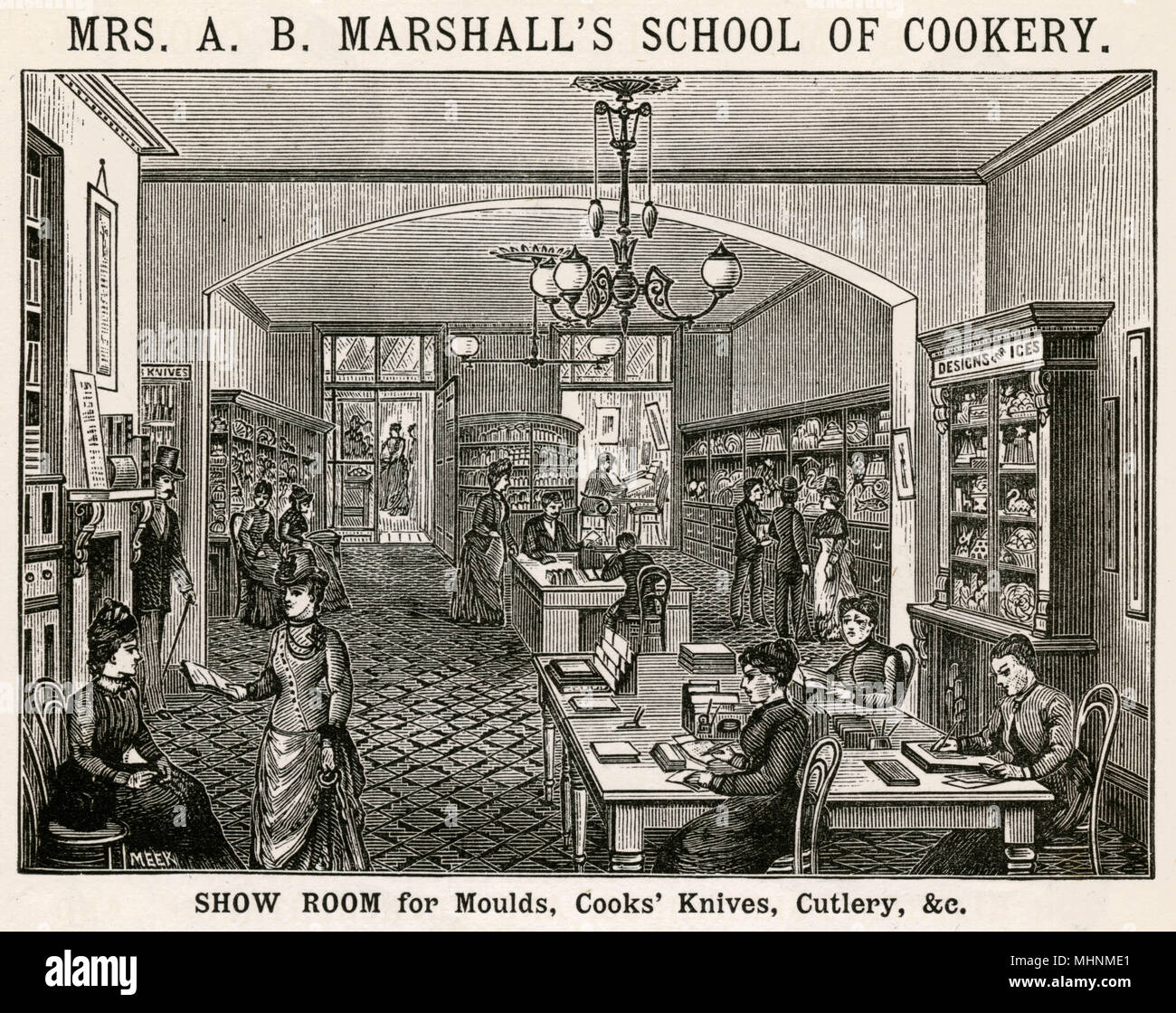 Mrs. A. B Marshall's showroom for moulds 1887 Stock Photo