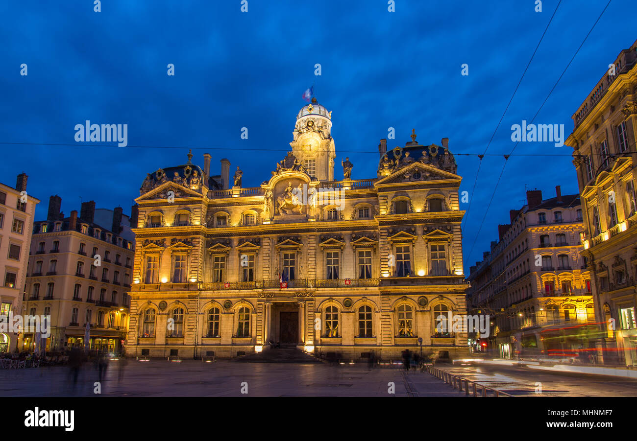 Hotel de ville (City hall) in Lyon, France Stock Photo