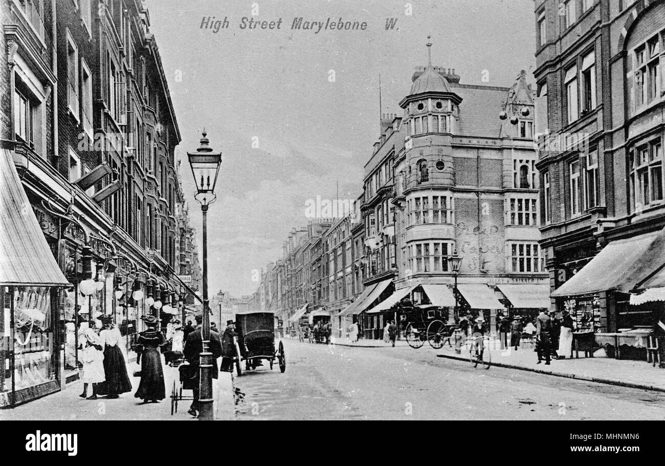 Marylebone High Street, London.      Date: circa 1908 Stock Photo