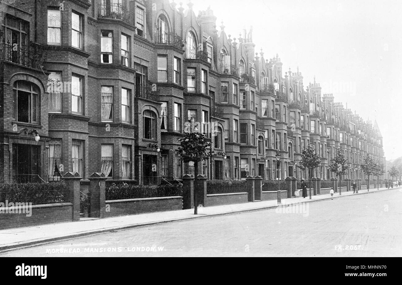 Morshead Mansions, Morshead Road, Maida Vale, London.      Date: circa 1910 Stock Photo