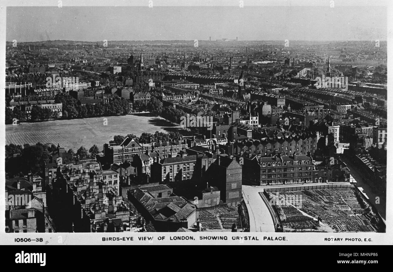 Aerial view from Victoria to Crystal Palace, London Stock Photo