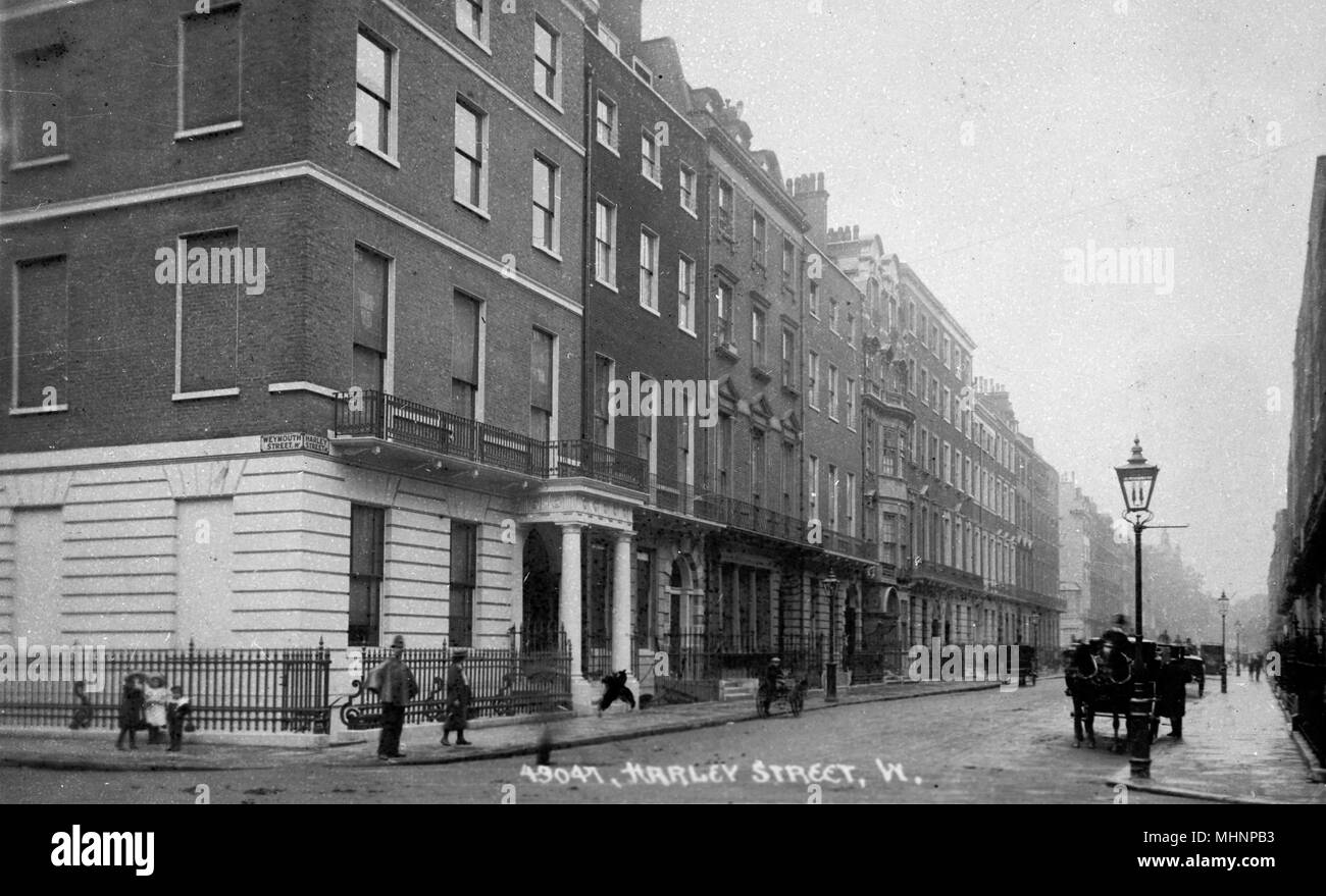 Harley Street viewed from Weymouth Street, London Stock Photo