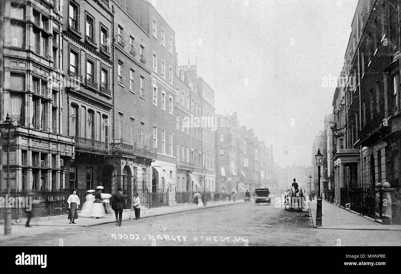 Harley Street (looking south), London. Date circa 1910 Stock Photo Alamy