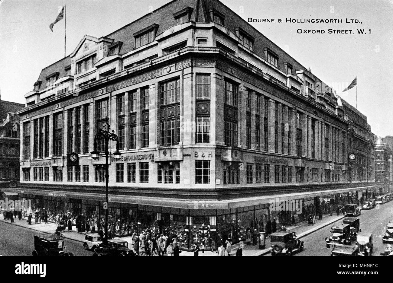 Bourne & Hollingsworth department store, Oxford Street, London. Date: circa 1920 Stock Photo