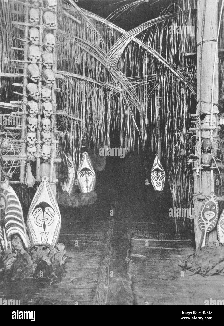 MELANESIA. Melanesia. Interior of Dubu, Toripi;  1900 old antique print Stock Photo