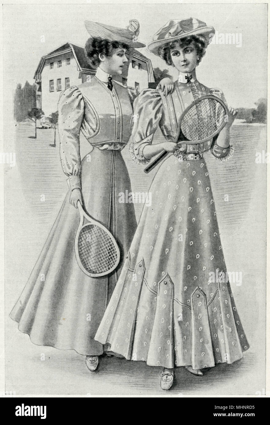 Tennis gowns, 1906 Stock Photo