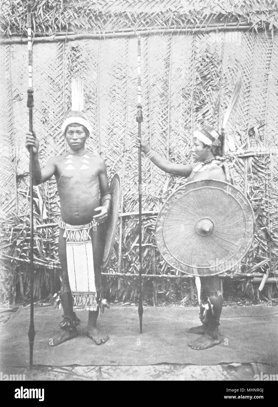 BRAZIL. Tukano Indians in Gala Array; Uaupe River. North-west Brazil 1900 Stock Photo