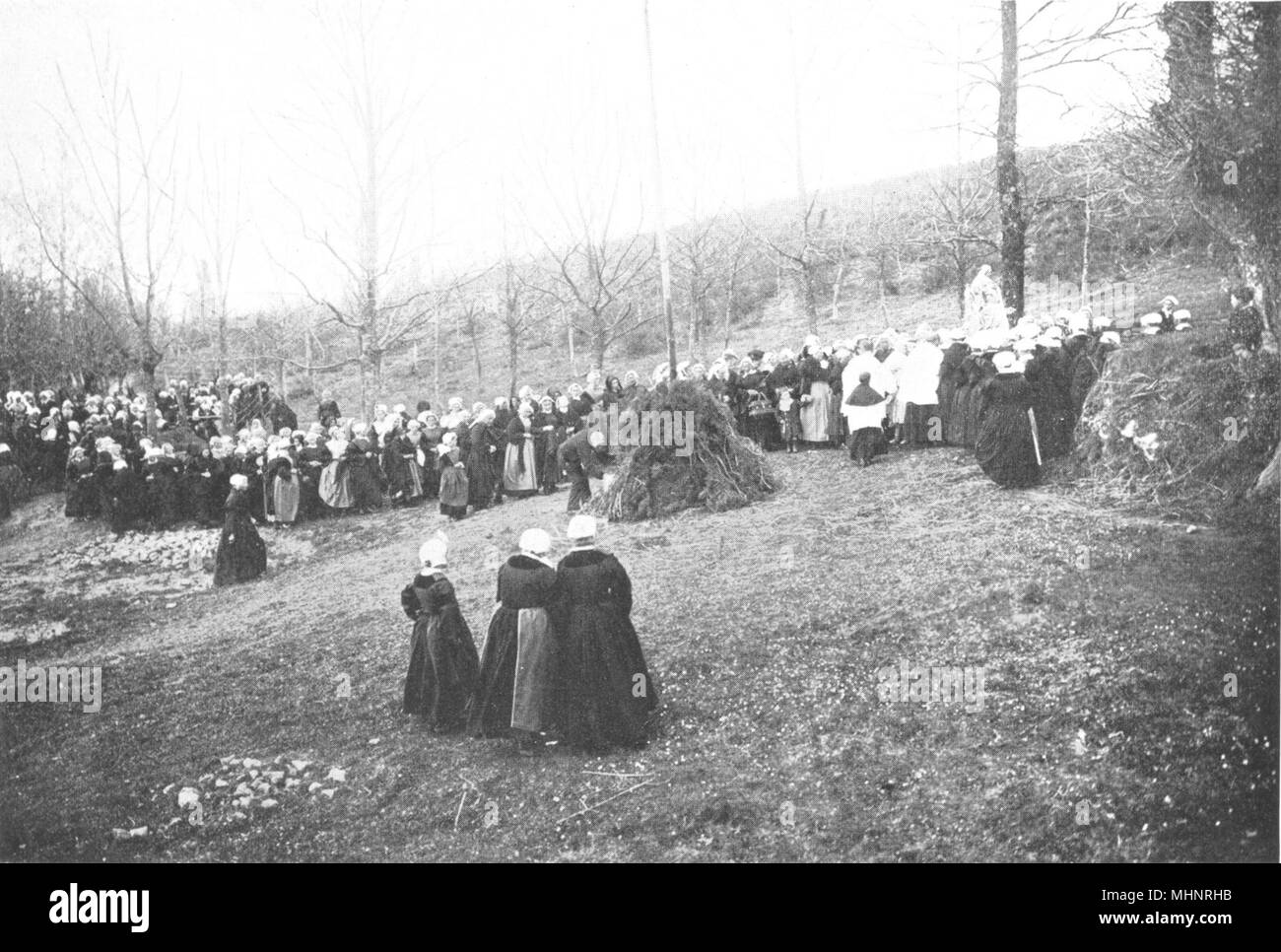 KERGORNET. France. Good Friday parade; Pardon is popular among women 1900 Stock Photo