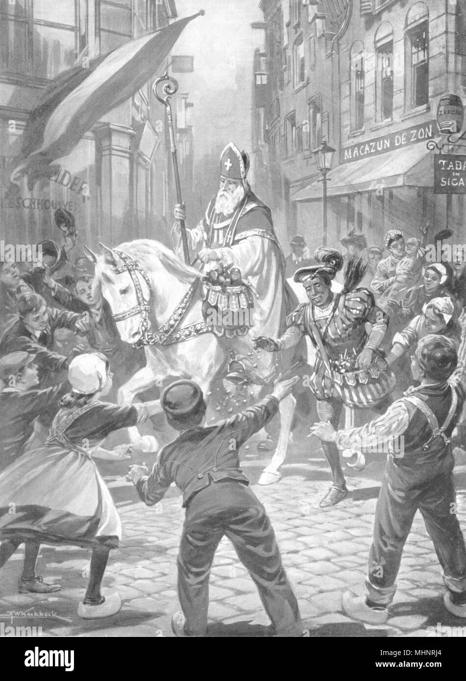 UTRECHT. Festival of St Nicholas; December 5th rides White horse with