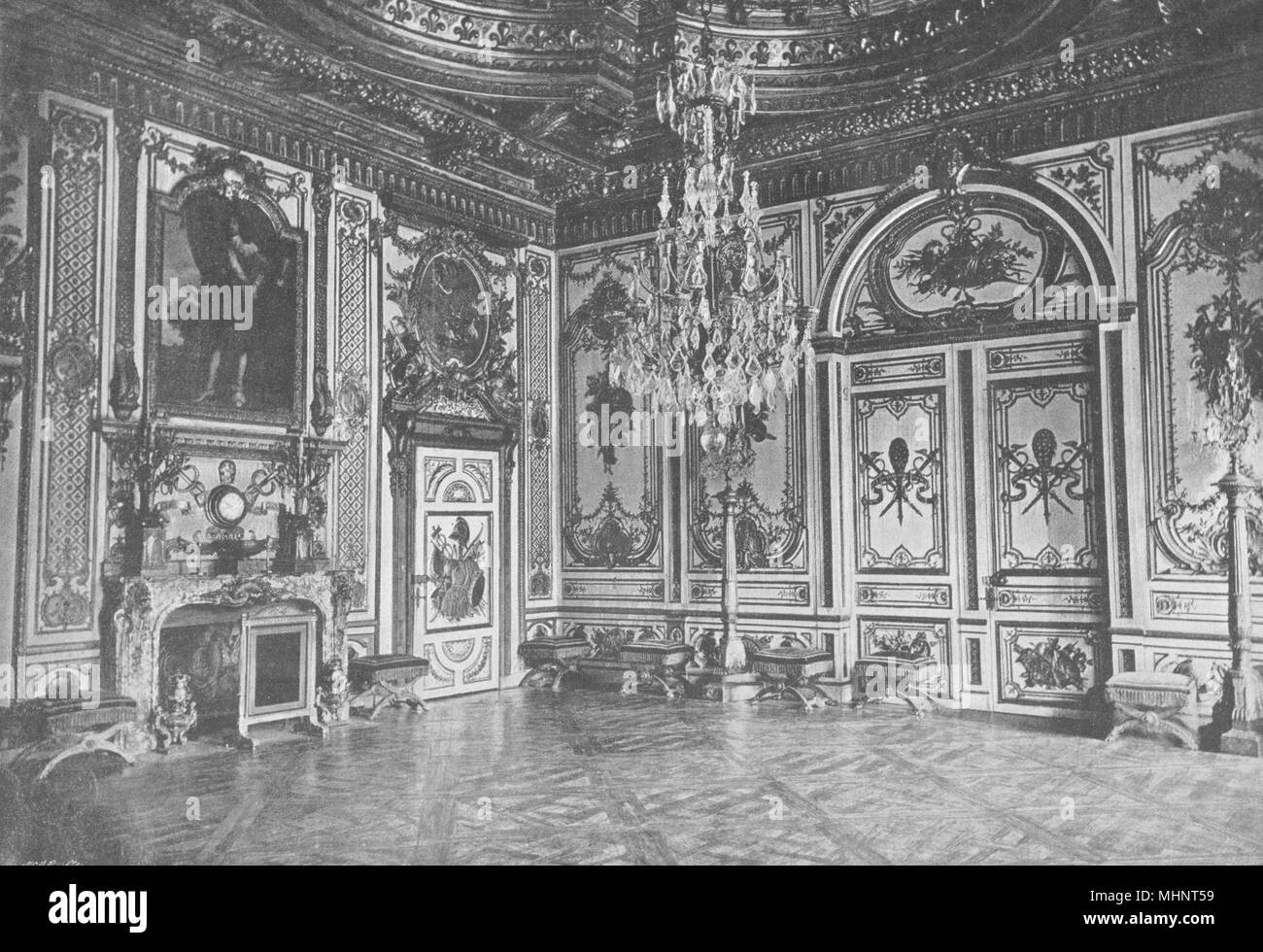 SEINE- ET- MARNE. Fontainebleau. Salle Louis XIII 1895 old antique print Stock Photo